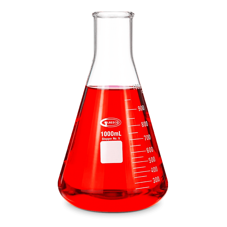 MATRAZ ERLENMEYER GLASSCO 231.402 CON BOCA ANGOSTA Y BOCA REFORZADA - Mercalab