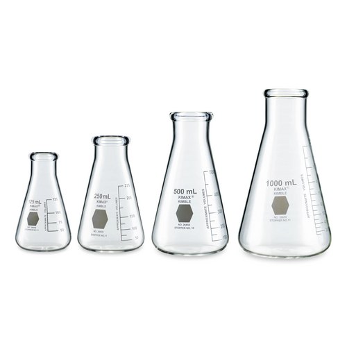 MATRAZ ERLENMEYER KIMAX 26650 CON BOCA ANCHA Y REFORZADA