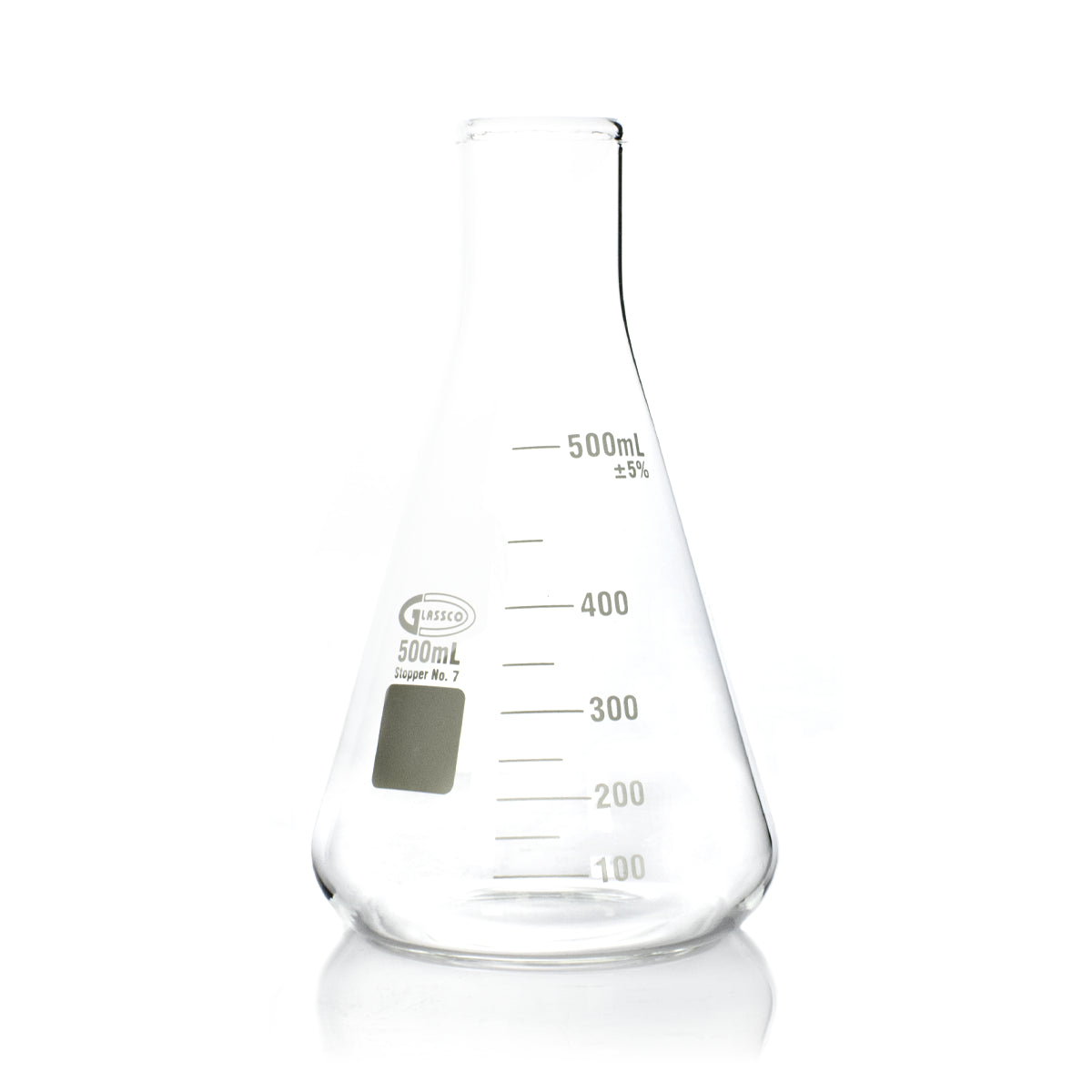 MATRAZ ERLENMEYER GLASSCO 231.402 CON BOCA ANGOSTA Y BOCA REFORZADA