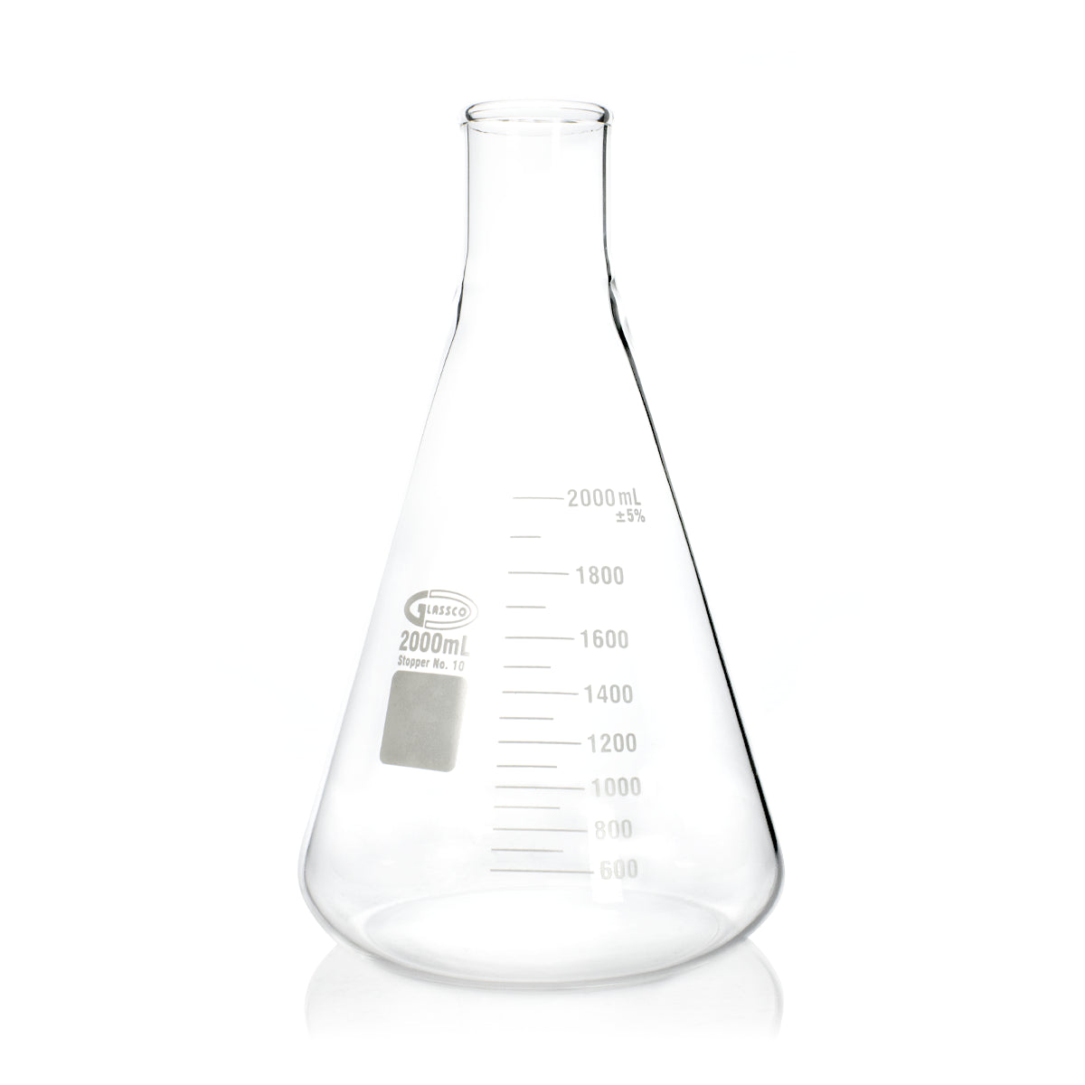 MATRAZ ERLENMEYER GLASSCO 231.402 CON BOCA ANGOSTA Y BOCA REFORZADA