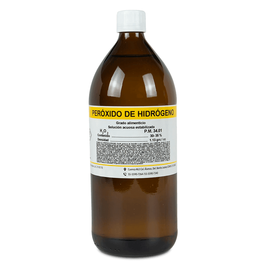 PERÓXIDO DE HIDROGENO 30-35% GRADO ALIMENTICIO GOLDEN BELL 31530 CAS 31519-1000 - Mercalab