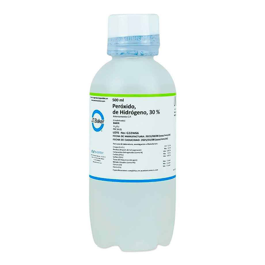 PERÓXIDO DE HIDRÓGENO 30% ACS J.T. BAKER 2186 CAS 7722-84-1 - Mercalab