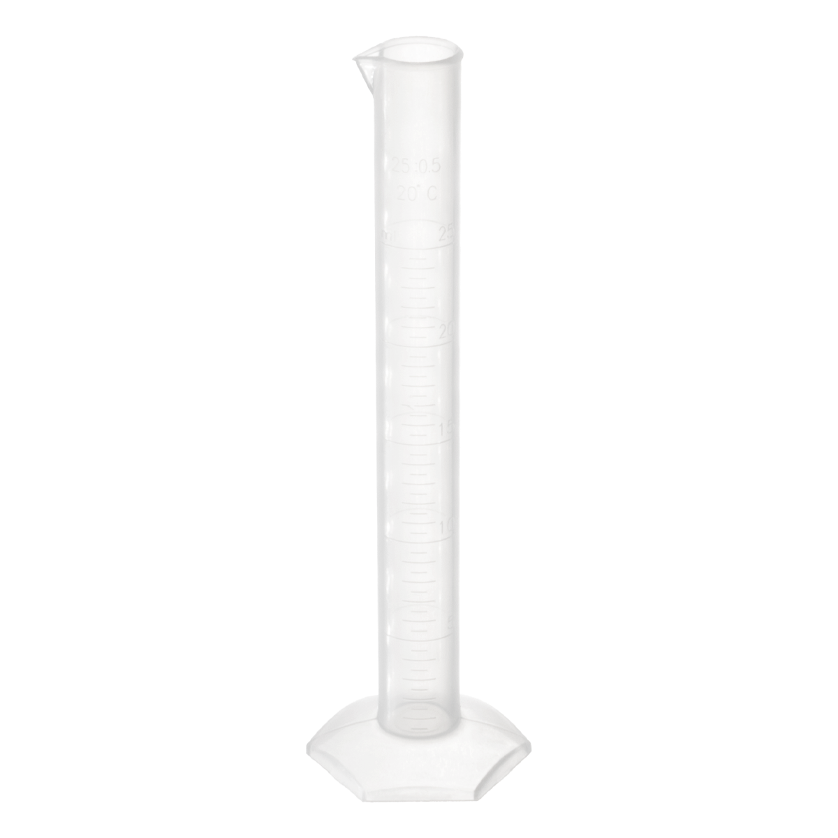 PROBETA DE PLÁSTICO POLYLAB CON BASE HEXAGONAL DE POLIPROPILENO AUTOCLAVABLE