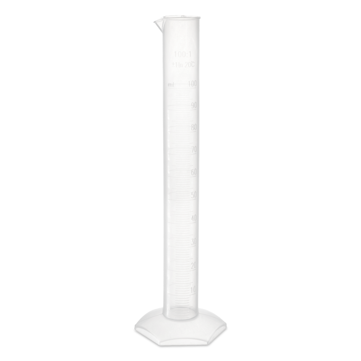 PROBETA DE PLÁSTICO POLYLAB CON BASE HEXAGONAL DE POLIPROPILENO AUTOCLAVABLE