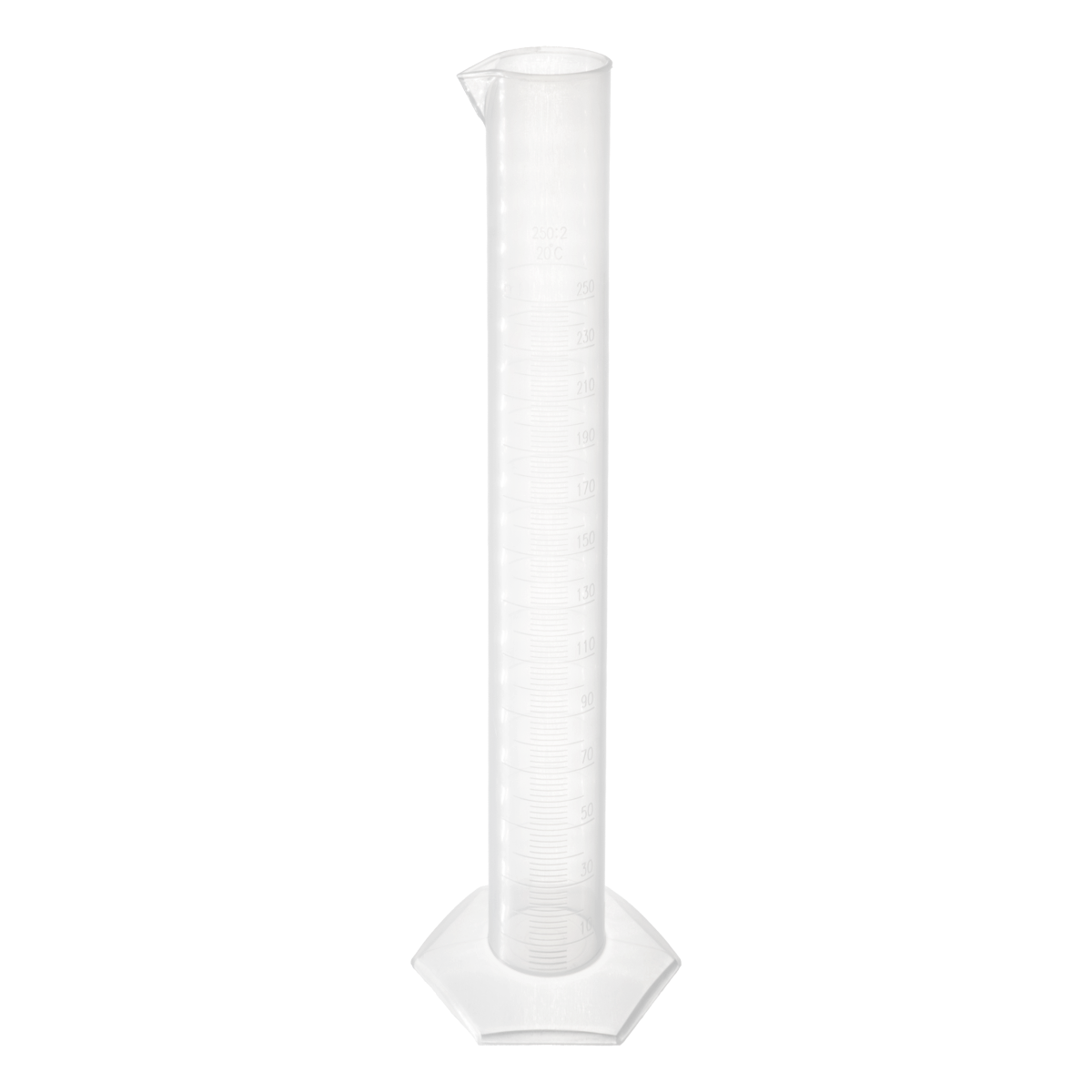 PROBETA DE PLÁSTICO POLYLAB CON BASE HEXAGONAL DE POLIPROPILENO AUTOCLAVABLE