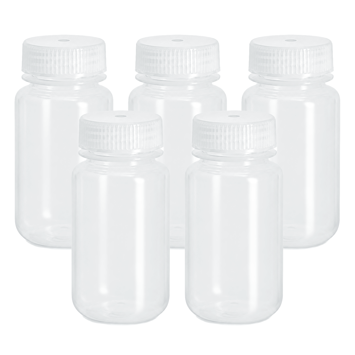 Botella de Plástico Polipropileno con Boca Ancha | Pack 5 Piezas | Polylab