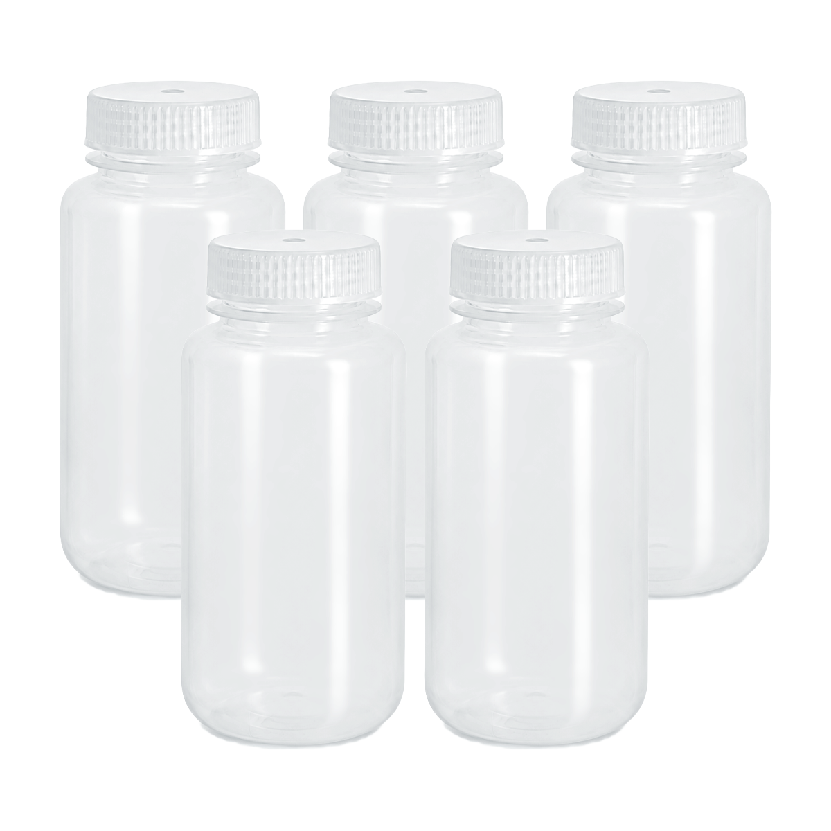 Botella de Plástico Polipropileno con Boca Ancha | Pack 5 Piezas | Polylab