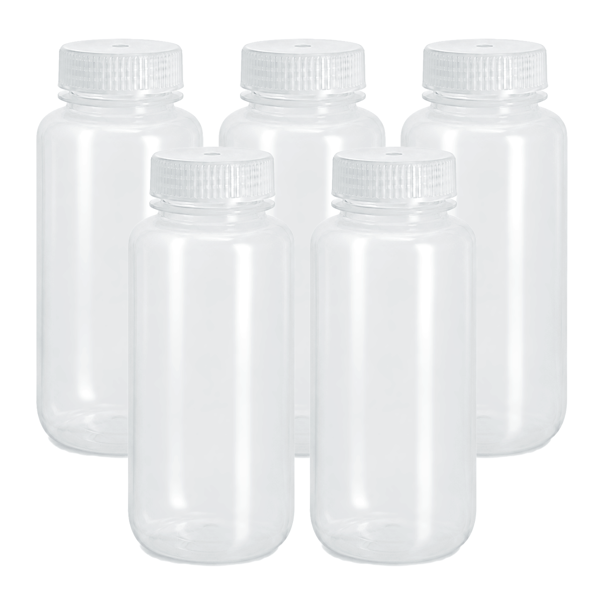 Botella de Plástico Polipropileno con Boca Ancha | Pack 5 Piezas | Polylab