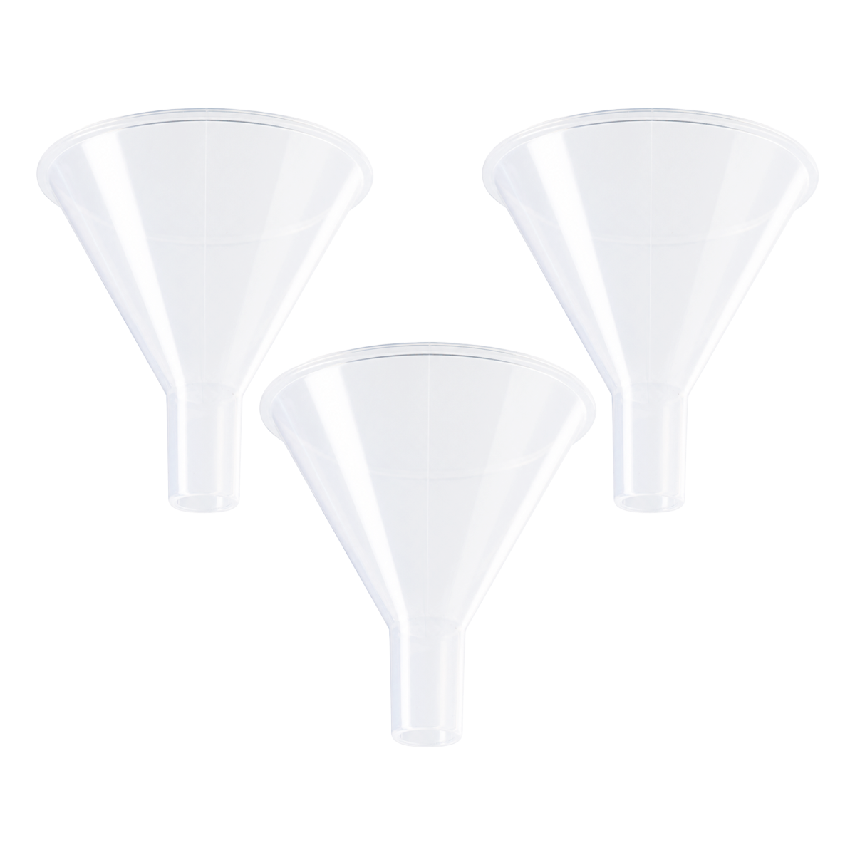 Embudo de Plástico para Polvos (Tallo Corto y Ancho) - Pack 3 Piezas - Polylab
