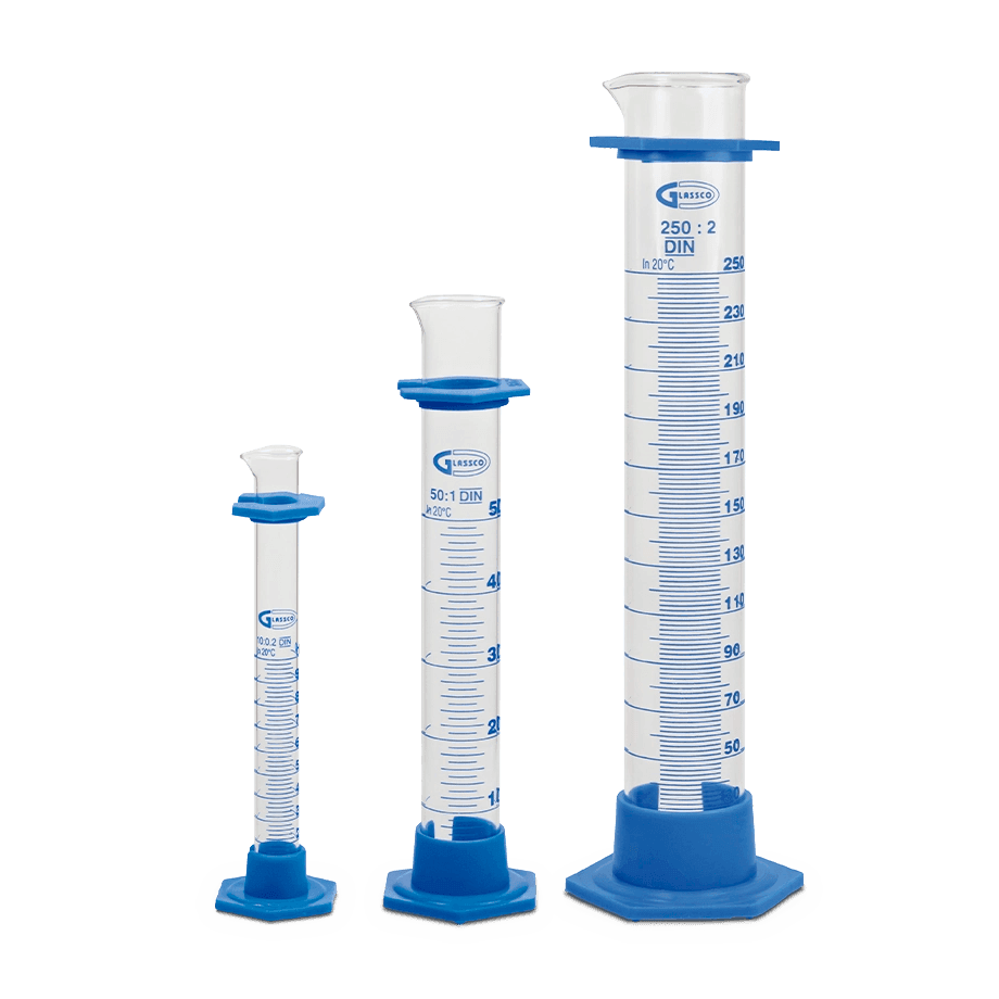 PROBETA CON BASE DE PLÁSTICO GLASSCO 137.202 CALIBRADA PARA ENTREGAR CON ESCALA AZUL Y BUMPER - Mercalab