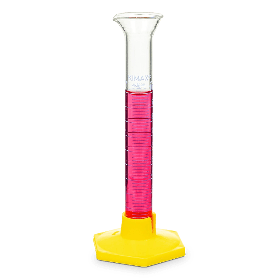 PROBETA CON BASE DE PLÁSTICO KIMAX CALIBRADA PARA ENTREGAR 20025H CON ESCALA AZUL Y BUMPER - Mercalab