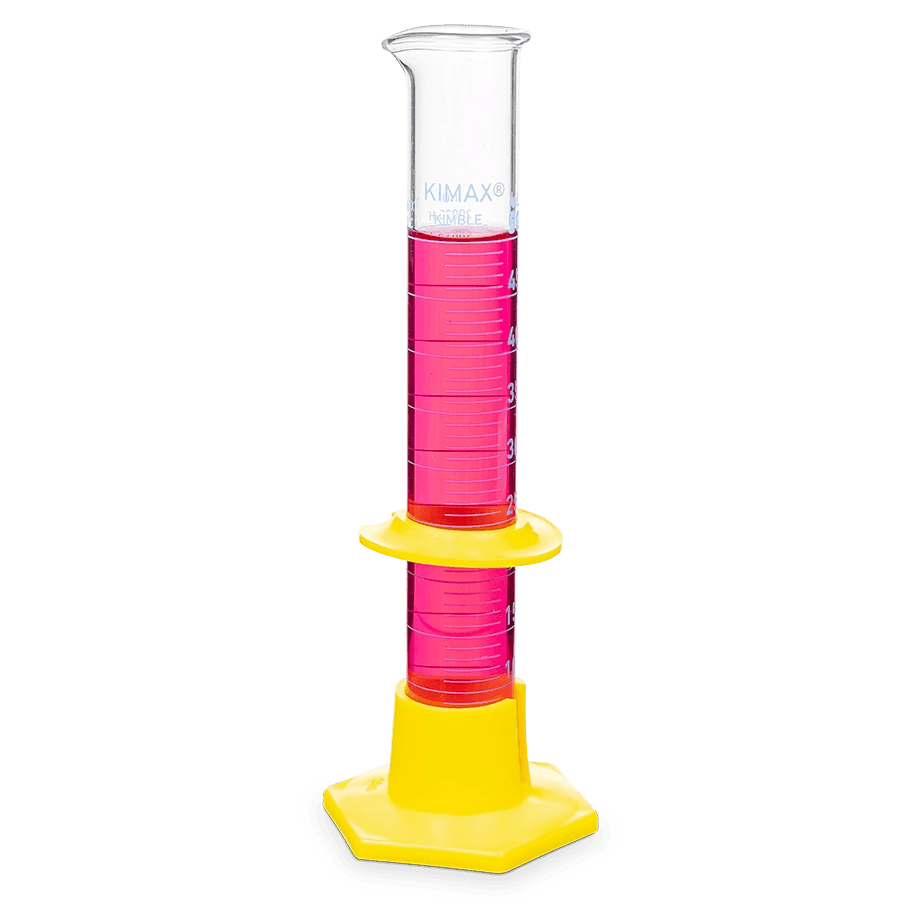 PROBETA CON BASE DE PLÁSTICO KIMAX CALIBRADA PARA ENTREGAR 20025H CON ESCALA AZUL Y BUMPER - Mercalab