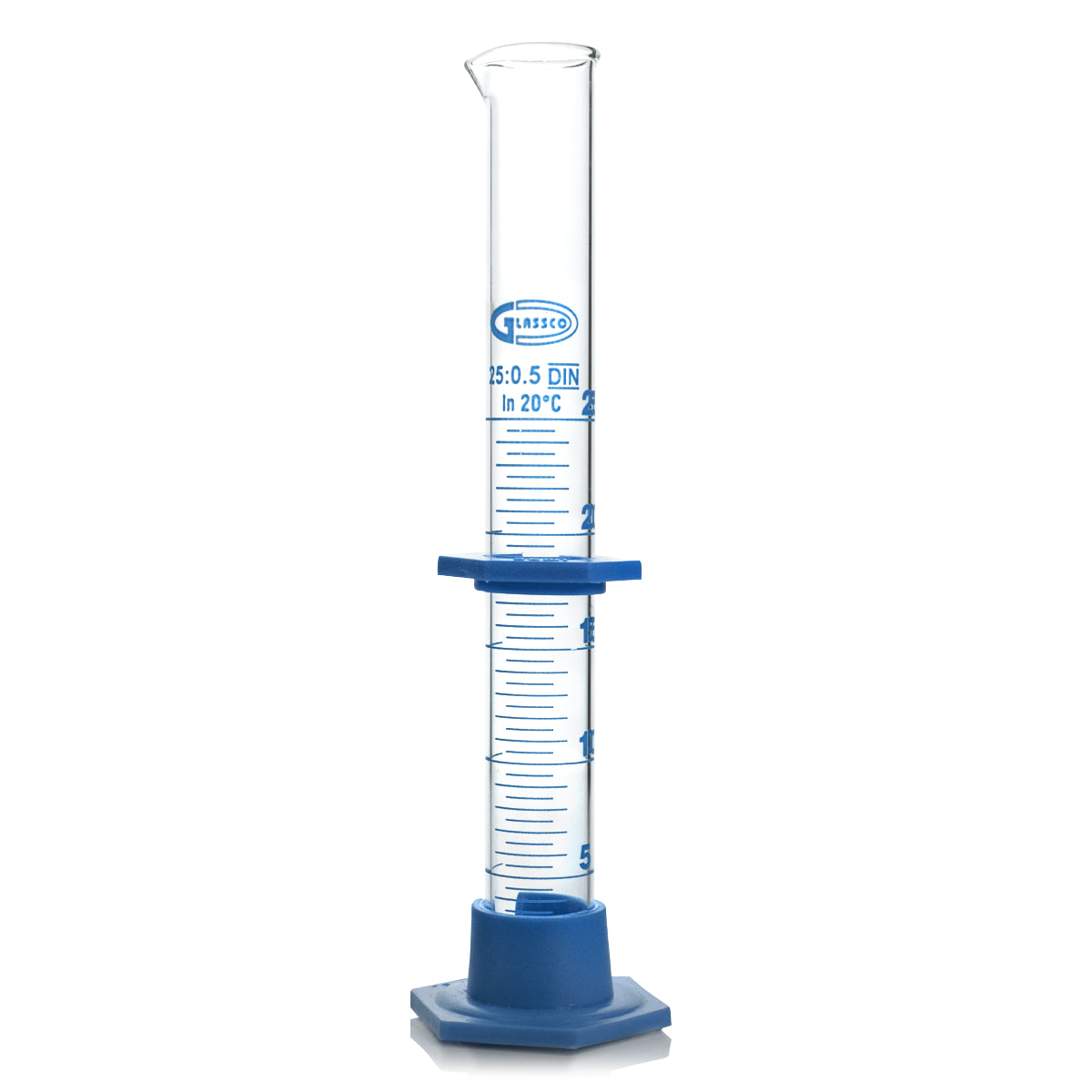 PROBETA CON BASE DE PLÁSTICO GLASSCO 137.202 CALIBRADA PARA ENTREGAR CON ESCALA AZUL Y BUMPER