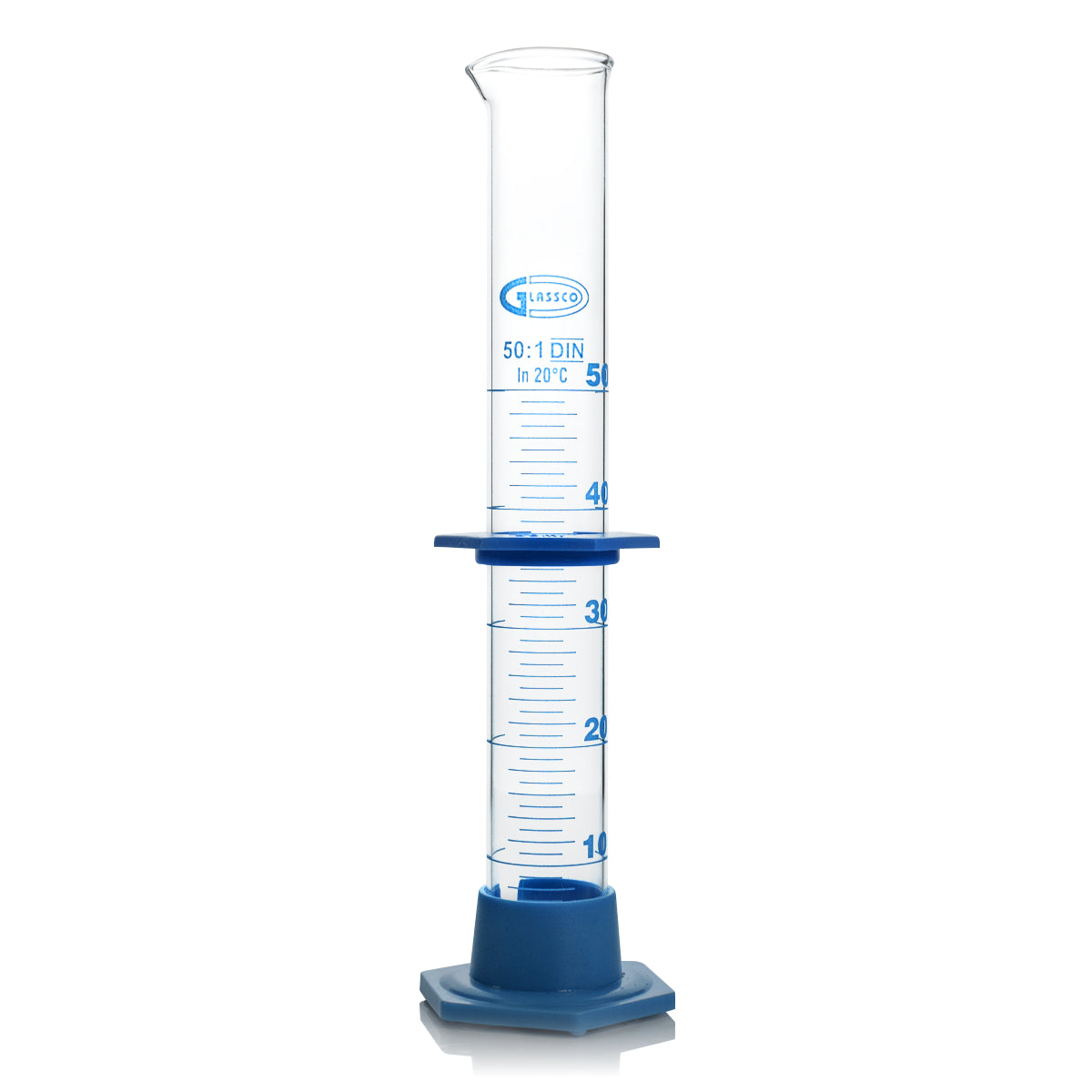 PROBETA CON BASE DE PLÁSTICO GLASSCO 137.202 CALIBRADA PARA ENTREGAR CON ESCALA AZUL Y BUMPER