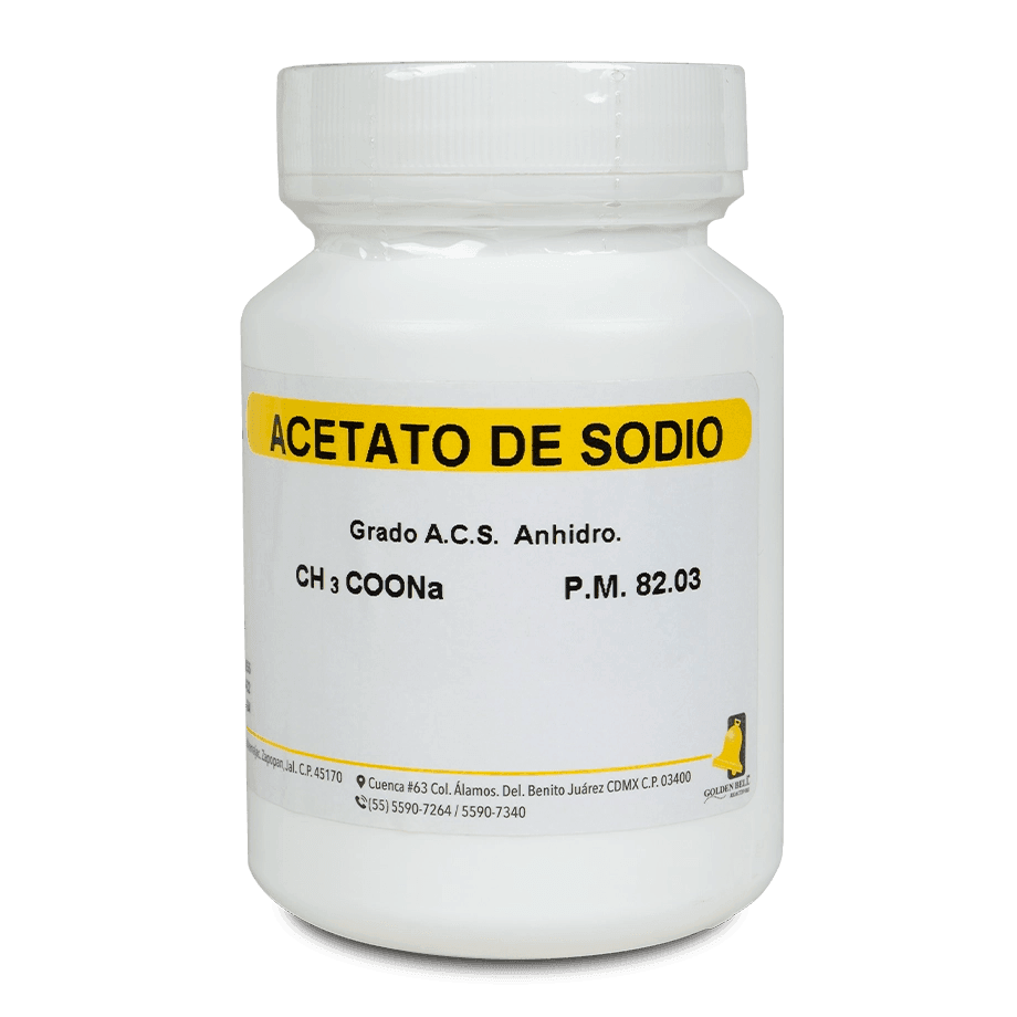 SAL QUÍMICA ACETATO DE SODIO ACS ANHIDRO POLVO 500 G GOLDEN BELL 28300-500 CAS 127-09-3 - Mercalab