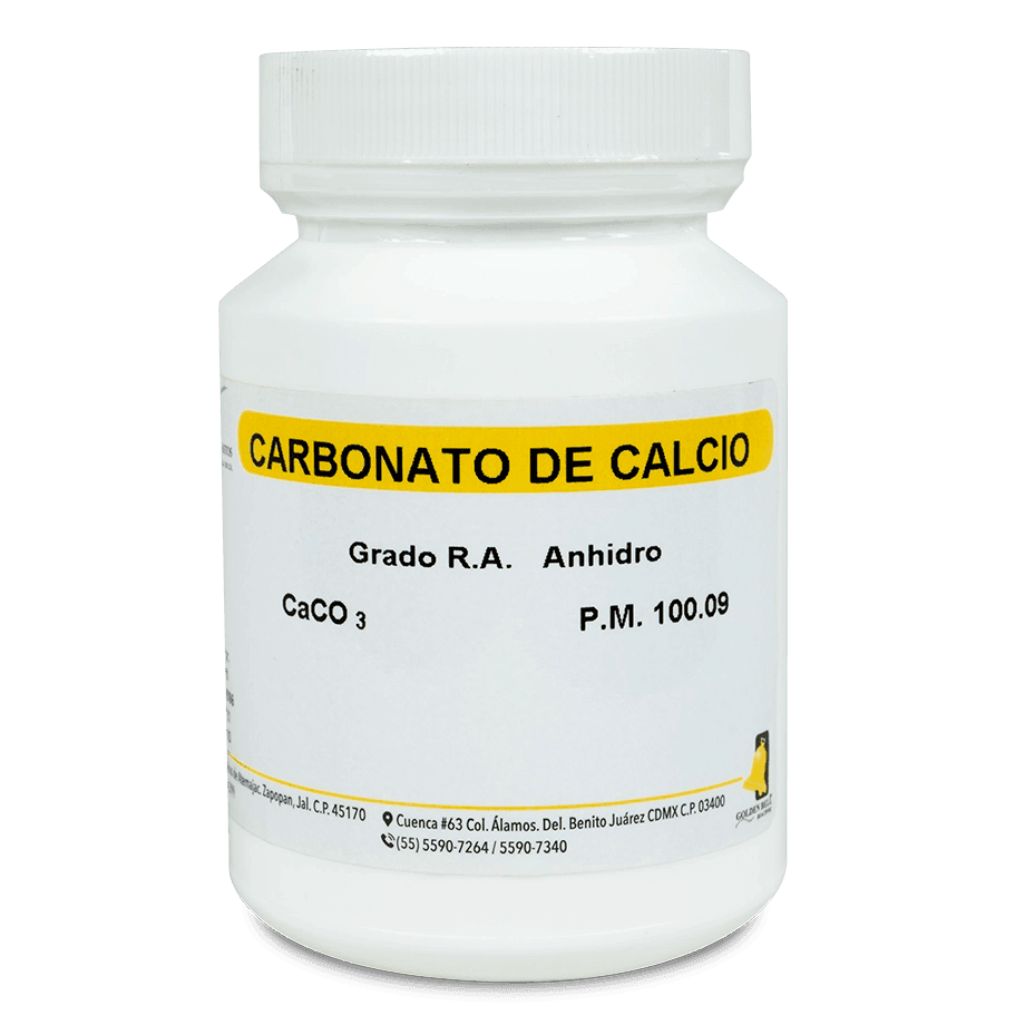 SAL QUÍMICA CARBONATO DE CALCIO GRADO ANALÍTICO ANHIDRO POLVO GOLDEN BELL 26190 CAS 471-34-1 - Mercalab