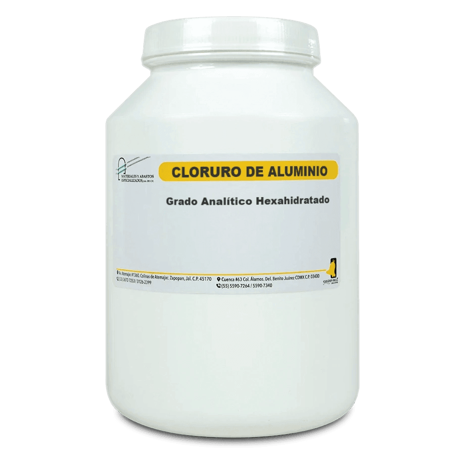 SAL QUÍMICA CLORURO DE ALUMINIO GRADO ANALÍTICO HEXAHIDRATADO CRISTALES GOLDEN BELL 26228 CAS 7784-13-6 - Mercalab