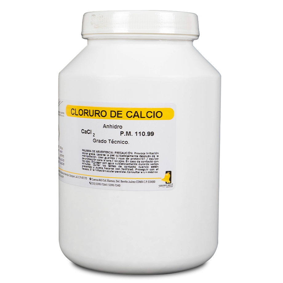 SAL QUÍMICA CLORURO DE CALCIO GRADO TÉCNICO ANHIDRO 500 G GOLDEN BELL 43431-500 CAS 10043-52-4