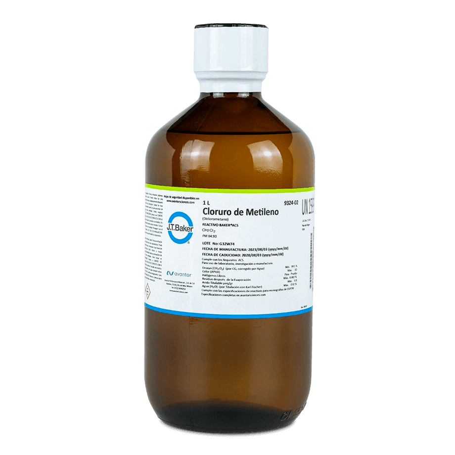 SAL QUÍMICA CLORURO DE METILENO ACS 1 L J.T. BAKER 9324-02 CAS 75-09-2 - Mercalab