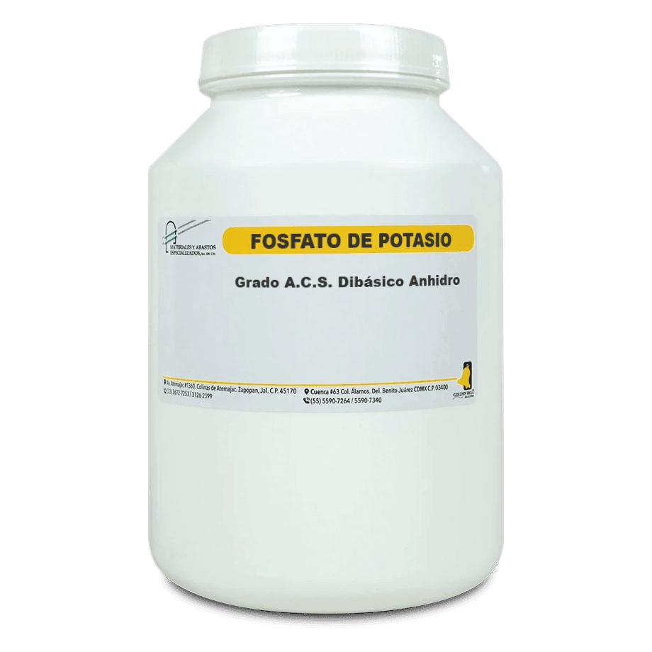 SAL QUÍMICA FOSFATO DE POTASIO ACS DIBÁSICO ANHIDRO POLVO 500 G GOLDEN BELL 26489-500 CAS 7758-11-4 - Mercalab