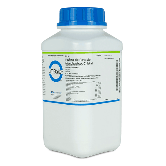SAL QUÍMICA FOSFATO DE POTASIO ACS MONOBÁSICO CRISTALES J.T. BAKER 3246 CAS 7778-77-0 - Mercalab