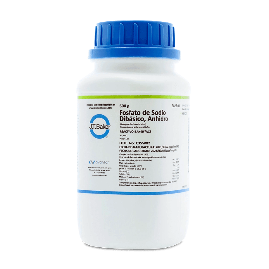 SAL QUÍMICA FOSFATO DE SODIO ACS DIBÁSICO ANHIDRO J.T. BAKER 3828 CAS 7558-79-4 - Mercalab