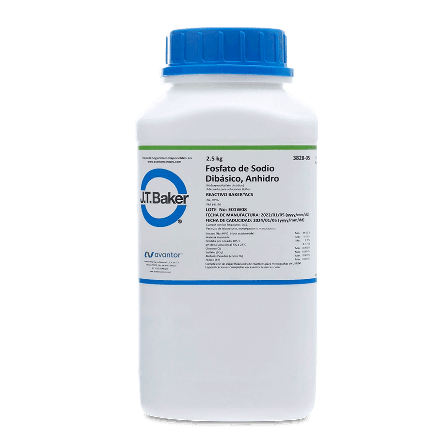 SAL QUÍMICA FOSFATO DE SODIO ACS DIBÁSICO ANHIDRO J.T. BAKER 3828 CAS 7558-79-4 - Mercalab