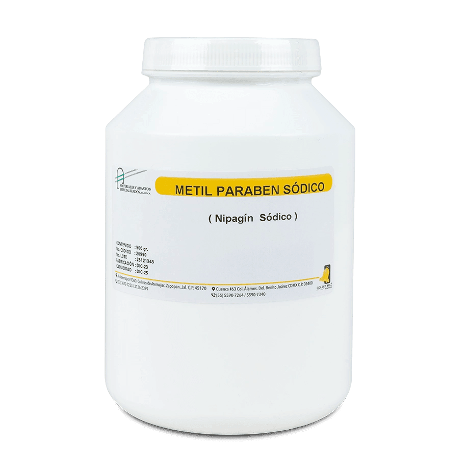 SAL QUÍMICA METIL PARABEN SÓDICO NIPAGÍN SÓDICO 500 G GOLDEN BELL 26990-500 CAS 5026-62-0 - Mercalab