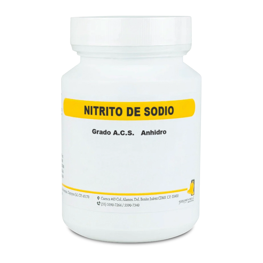 SAL QUÍMICA NITRITO DE SODIO ACS ANHIDRO GRANULADO 100 G GOLDEN BELL 26970-100 CAS 7632-00-0