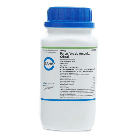 SAL QUÍMICA PERSULFATO DE AMONIO ACS CRISTALES 500 G J.T. BAKER 0762-01 CAS 7727-54-0 - Mercalab