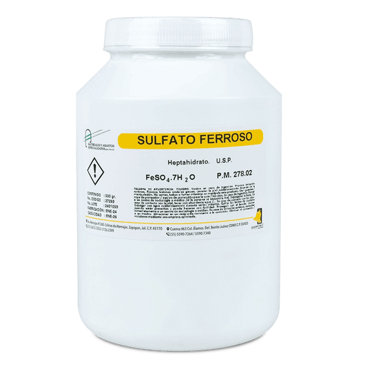 SAL QUÍMICA SULFATO FERROSO USP HEPTAHIDRATADO CRISTALES 500 G GOLDEN BELL 27269-500 CAS 7782-63-0 - Mercalab