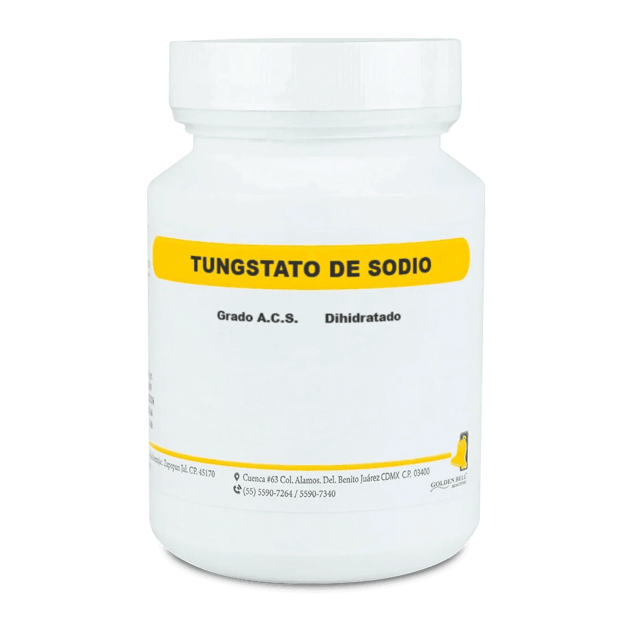 SAL QUÍMICA TUNGSTATO DE SODIO ACS DIHIDRATADO POLVO 100 G GOLDEN BELL 27550-100 CAS 10213-10-2 - Mercalab