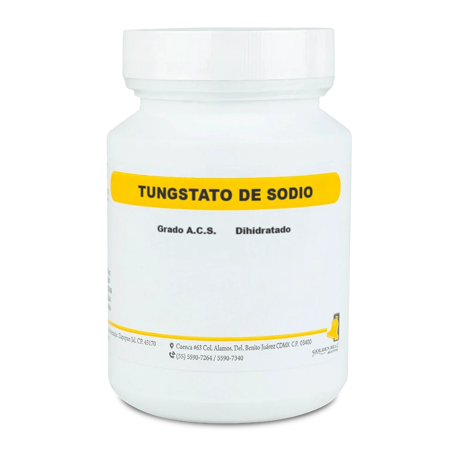 SAL QUÍMICA TUNGSTATO DE SODIO ACS DIHIDRATADO POLVO 100 G GOLDEN BELL 27550-100 CAS 10213-10-2