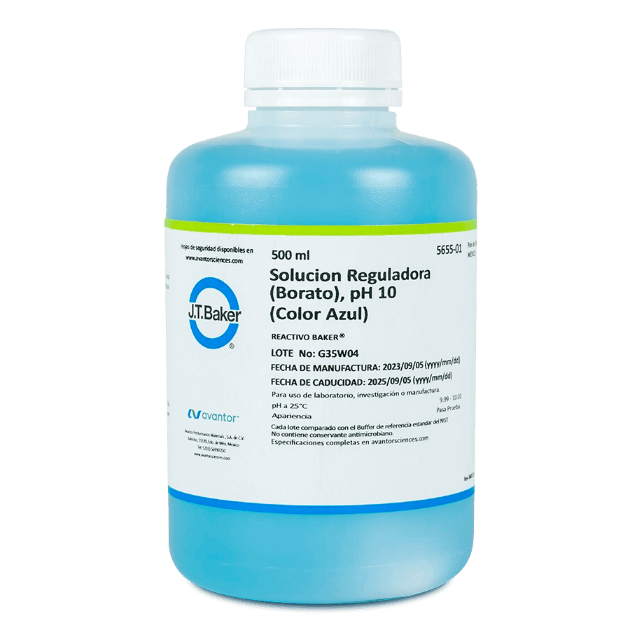 SOLUCIÓN PARA PH BUFFER 10.00 BORATO AZUL J.T. BAKER 5655 - Mercalab