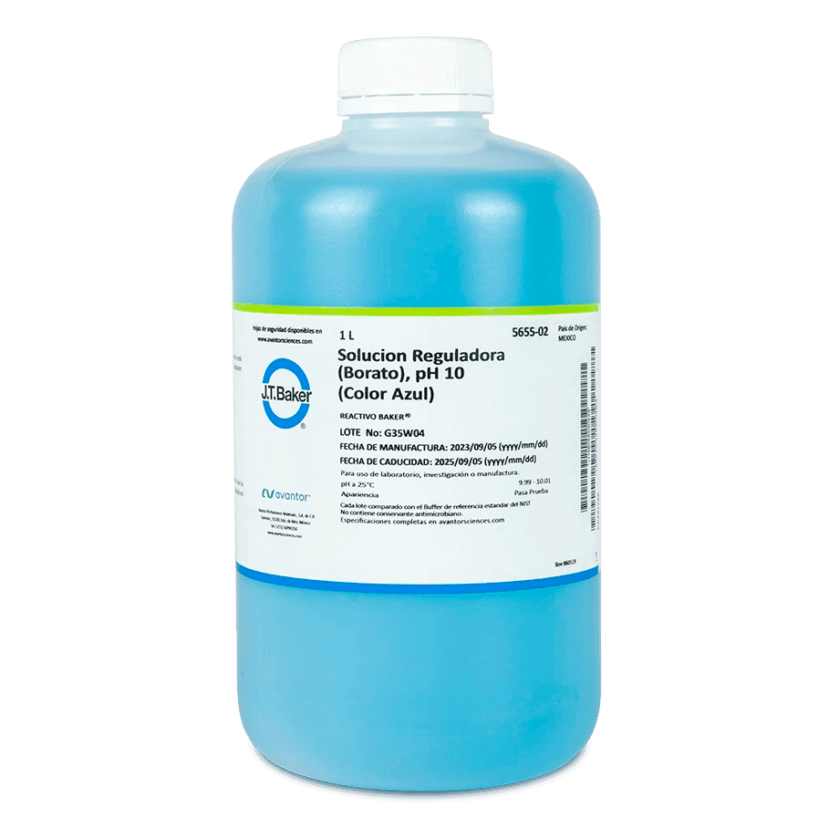 SOLUCIÓN PARA PH BUFFER 10.00 BORATO AZUL J.T. BAKER 5655 - Mercalab