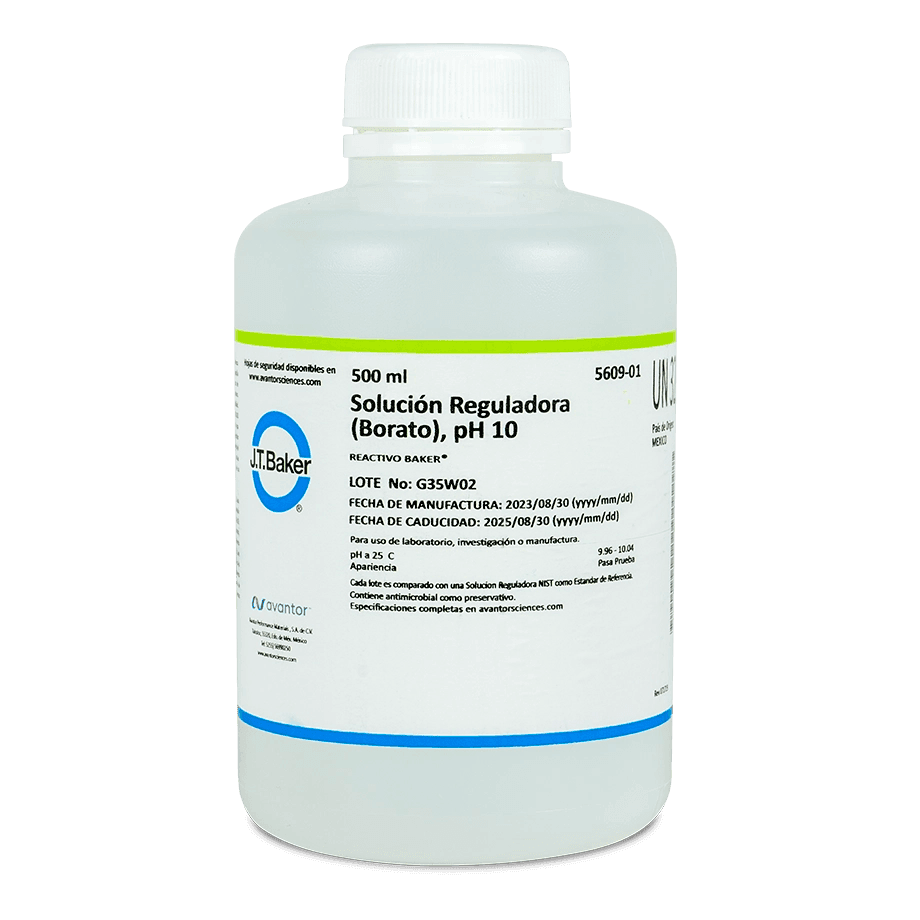 SOLUCIÓN PARA PH BUFFER 10.00 BORATO TRANSPARENTE J.T. BAKER 5609 - Mercalab