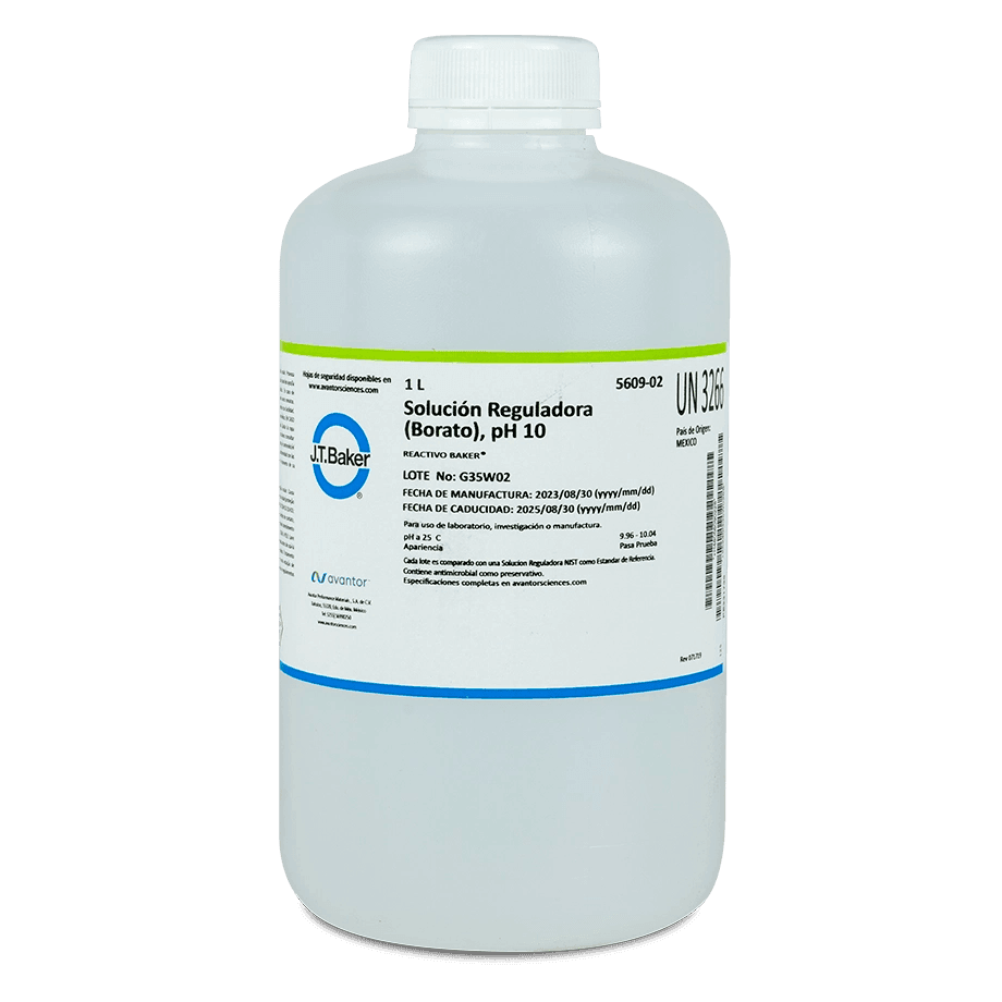 SOLUCIÓN PARA PH BUFFER 10.00 BORATO TRANSPARENTE J.T. BAKER 5609 - Mercalab