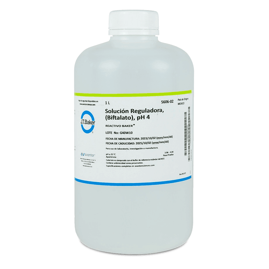 SOLUCIÓN PARA PH BUFFER 4.01 BIFALATO TRANSPARENTE J.T. BAKER 5606 - Mercalab