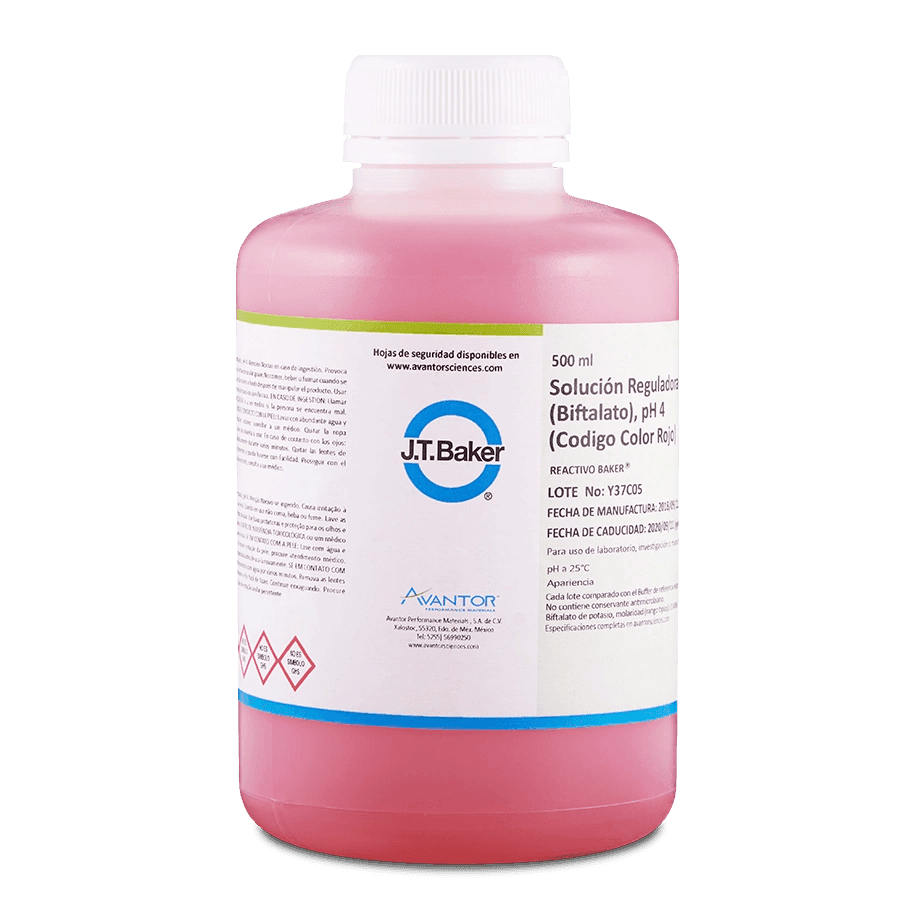 SOLUCIÓN PARA PH BUFFER 4.0 BIFTALATO ROJA J.T. BAKER 5657 - Mercalab