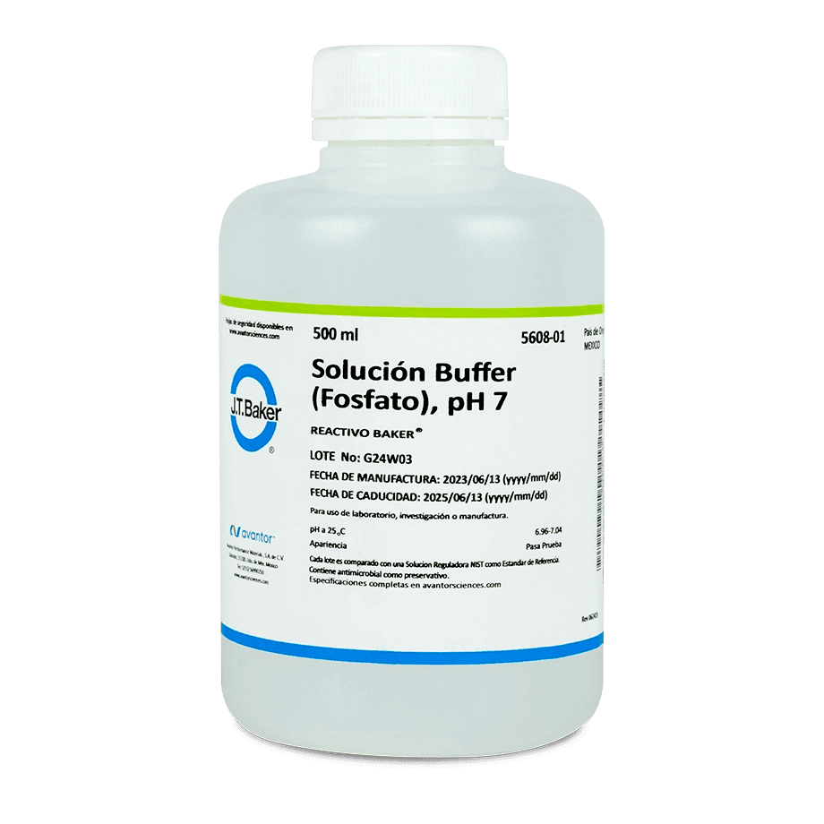 SOLUCIÓN PARA PH BUFFER 7.00 FOSFATO TRANSPARENTE J.T. BAKER 5608 - Mercalab