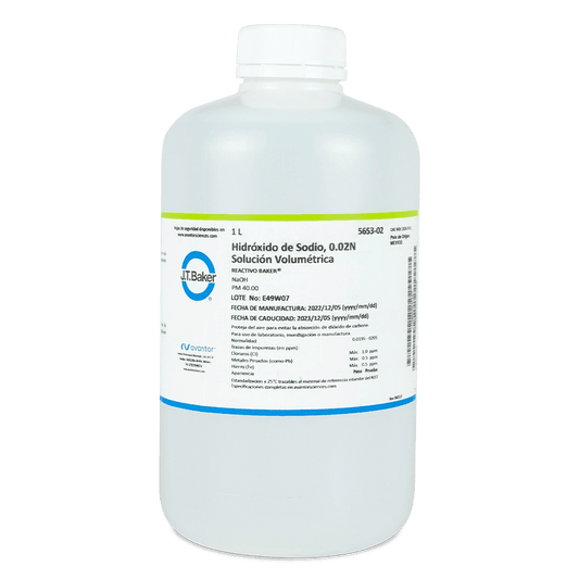 SOLUCIÓN VALORADA HIDRÓXIDO DE SODIO 0.02 N 1 L J.T. BAKER 5653-02 CAS 1310-73-2 - Mercalab