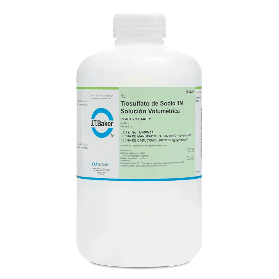 SOLUCIÓN VALORADA TIOSULFATO DE SODIO 0.1 N 1 L J.T. BAKER 5637-02 CAS 7772-98-7 - Mercalab