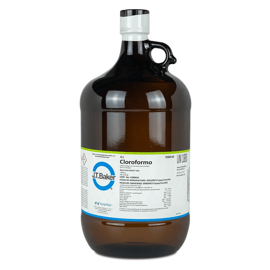 SOLVENTE CLOROFORMO ACS J.T. BAKER 9180 CAS 67-66-3 – Mercalab