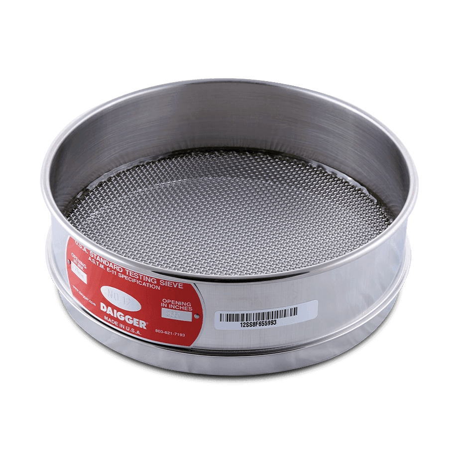 TAMIZ DE ACERO INOXIDABLE DIÁMETRO 8 IN CON FORMA ALTA DAIGGER 3468 - Mercalab