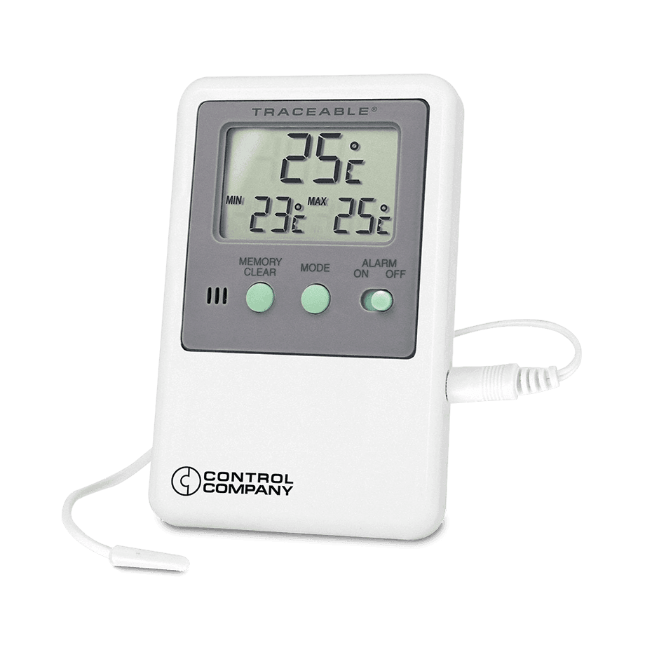 TERMÓMETRO DIGITAL DE -50 A 70 °C CON SONDA PLÁSTICA DE 3 METROS Y CERTIFICADO TRAZABLE A NIST TRACEABLE CC4048 LCD 3 LÍNEAS - Mercalab