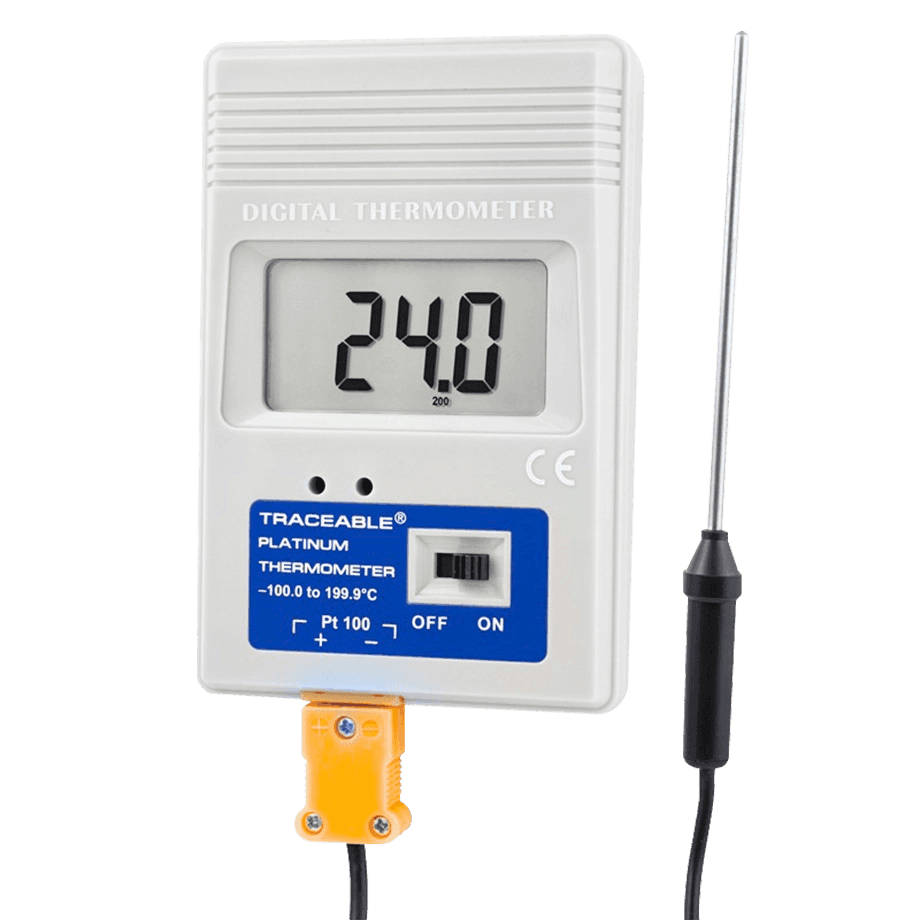 TERMÓMETRO DIGITAL DE ALTA PRECISIÓN DE -99 A 199.9°C CON CERTIFICADO TRAZABLE A NIST TRACEABLE CC4230 SONDA DE ACERO INOXIDABLE Y SENSOR RTD DE PLATINO - Mercalab
