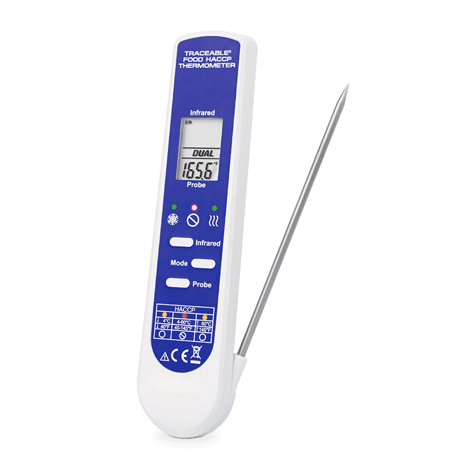 TERMÓMETRO DIGITAL DE VÁSTAGO E INFRARROJO PARA ALIMENTOS HACCP CERTIFICADO TRAZABLE A NIST TRACEABLE CC4364 - Mercalab