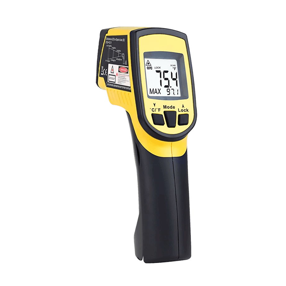 TERMÓMETRO INFRARROJO TIPO PISTOLA DE -60 A 550 °C CON SONDA TIPO K, LUZ LED Y CERTIFICADO TRAZABLE A NIST TRACEABLE CC4485 - Mercalab