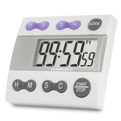 TIMER (TEMPORIZADOR) DIGITAL DE 4 CANALES CON CERTIFICADO TRAZABLE A NIST TRACEABLE CC5004 TIEMPO 99H/59M/59S RESOLUCIÓN 1 S CONTEO ASCENDENTE Y DESCENDENTE IDEAL PARA CUALQUIER APLICACIÓN QUE REQUIERA CONTROL DE TIEMPO