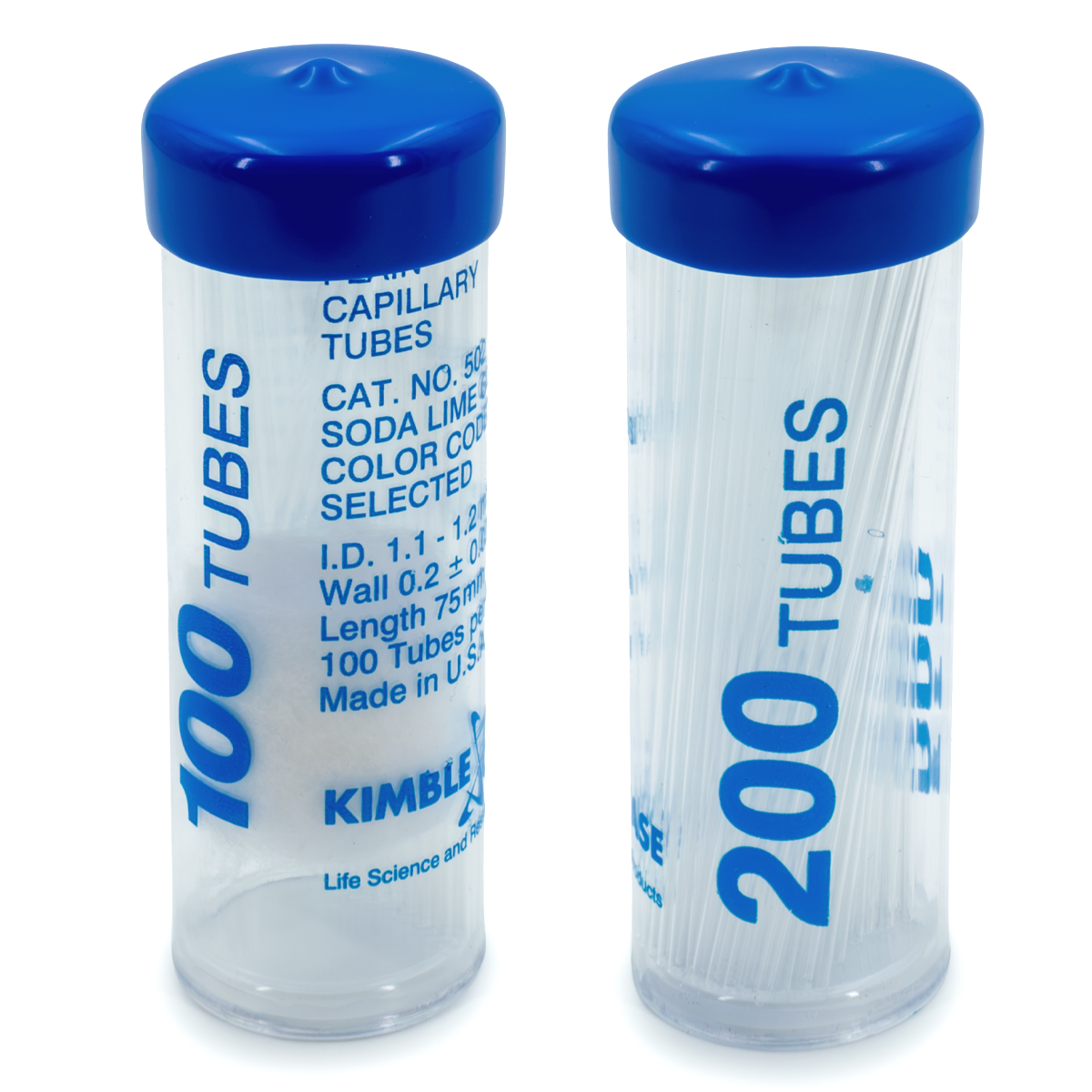 TUBO CAPILAR AZUL SIN HEPARINA KIMBLE CHASE 40A502/41A2502 PARA MICROHEMATOCRITO